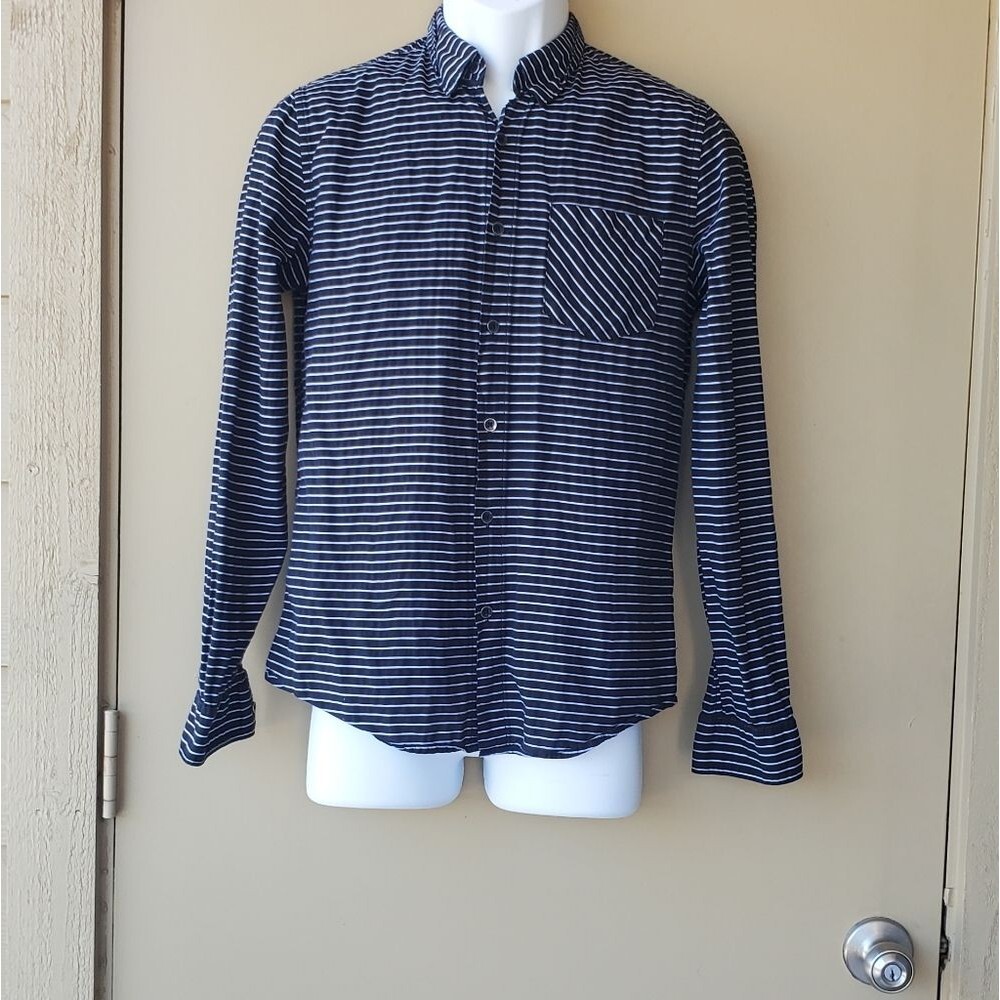 Mens Black Striped Guess dress button down
